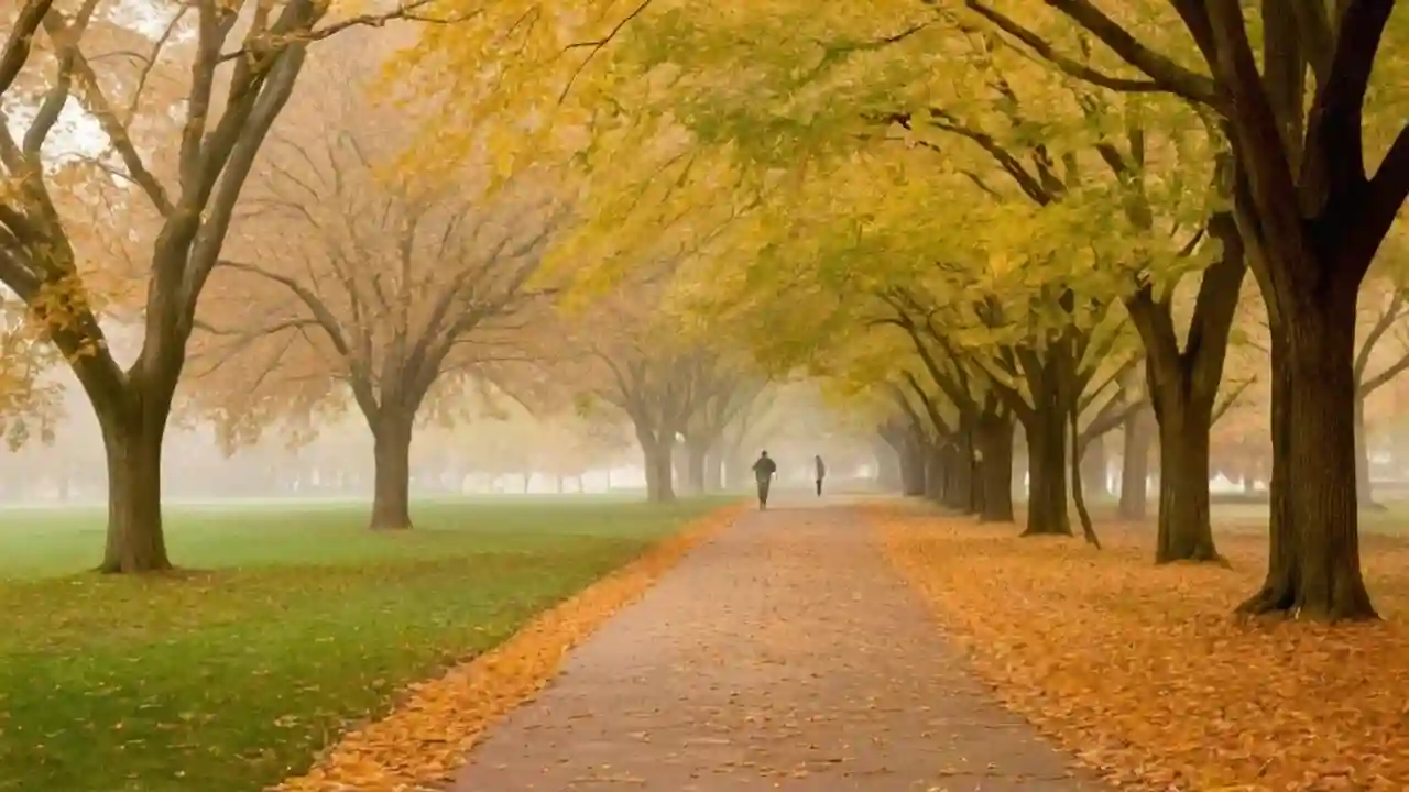 Herbstlicher Park im sanften Licht