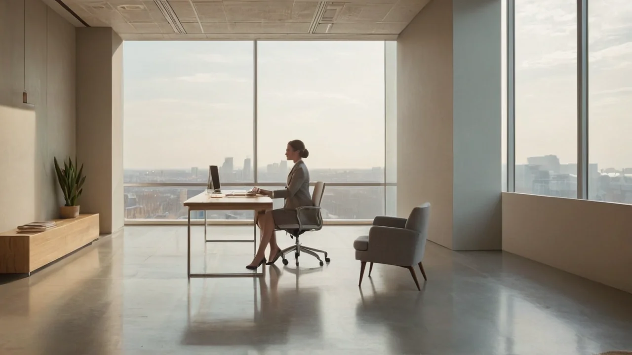 Ruhevolles Bürolicht und entspannte Atmosphäre
